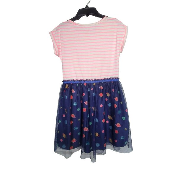 ✨cat & jack Size L(10/12) big girls dress sleeve less blue pink planets theme - Picture 2 of 7